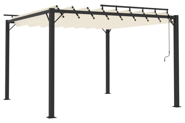 VidaXL krémszínű szövet és alumínium pavilon lamellás tetővel 3 x 3 m