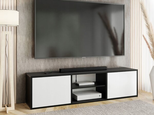 RTV szekrény EDI 3 fekete + fehér nyitott