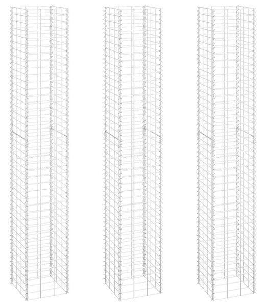 VidaXL Gabion Magaságyás - 3 db - 30x30x200 cm