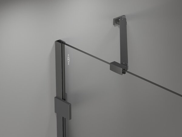 Mexen, Mexen Lunar 1 szárnyú kádparaván 50 x 150 cm, átlátszó, vörösöntvény - 897-050-000-95-00
