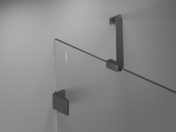 Mexen, Mexen Lunar 1 szárnyú kádparaván 50 x 150 cm, átlátszó, vörösöntvény - 897-050-000-95-00