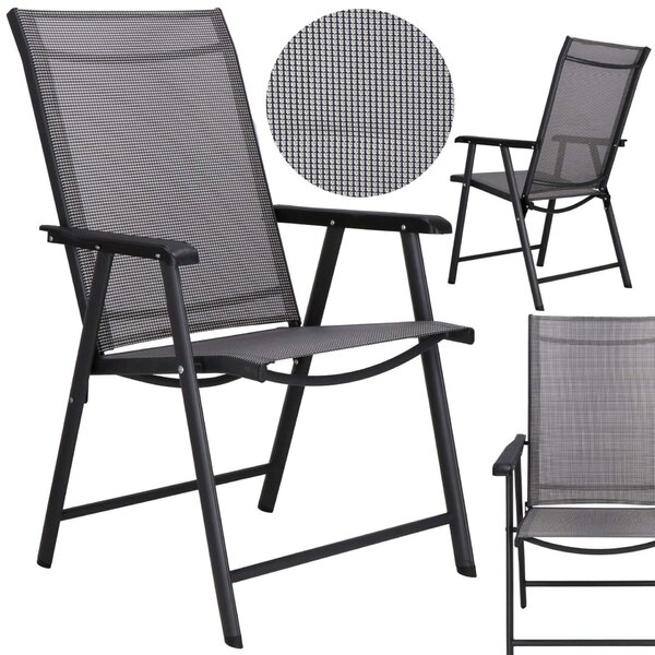 Springos összecsukható kerti Szék 57x69x105cm - Szürke