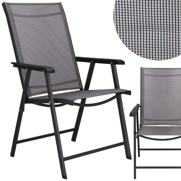 Springos összecsukható kerti Szék 57x69x105cm - Szürke