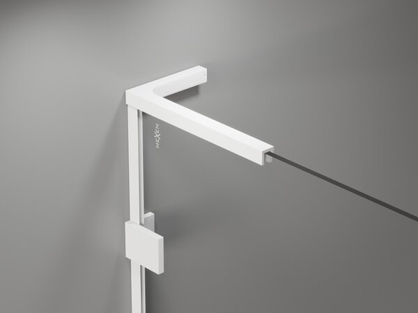 Mexen Lunar L, 1 szárnyú kádparaván 80 x 150 cm, 8 mm-es átlátszó üveg, fehér profil, 897L-080-000-20-00