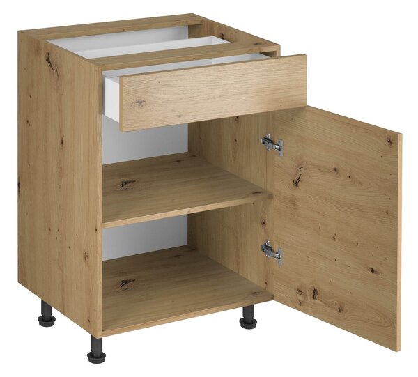 LANGEN D60S1 alsó konyhaszekrény Artisan tölgy/szürke