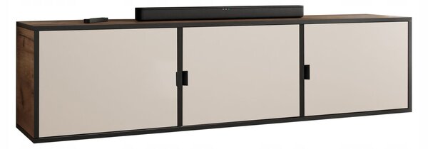 RTV szekrény LUNO 3 frontokkal tölgy craft arany + kasmír