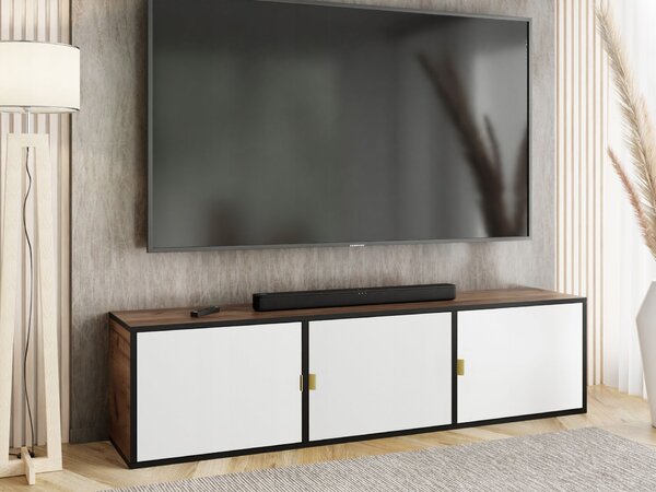RTV szekrény LUNO 3 arany frontokkal tölgy craft arany + fehér