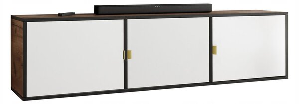 RTV szekrény LUNO 3 arany frontokkal tölgy craft arany + fehér