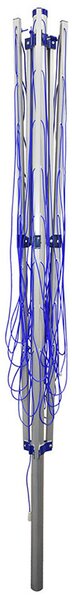 Erga Garden 4000, szabadon álló 3 karos kerti ruhaszárító 174x202x195 cm, ezüst-kék, ERG-SEP-10SUSOGRAR40