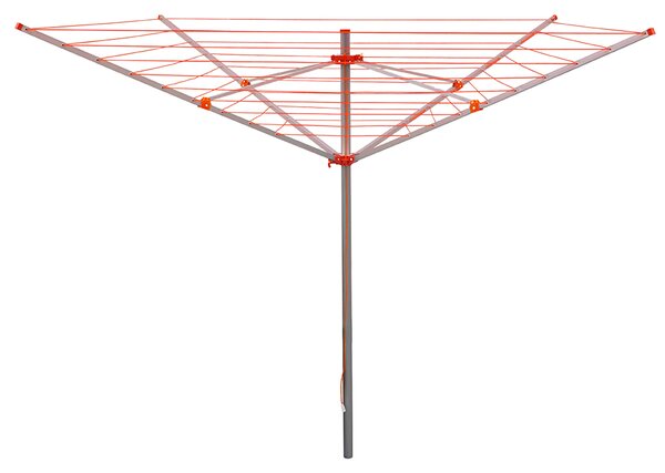 Erga Garden 5000, szabadon álló 4 karos kerti ruhaszárító 200x200x195 cm, ezüst-piros, ERG-SEP-10SUSOGRGAR50
