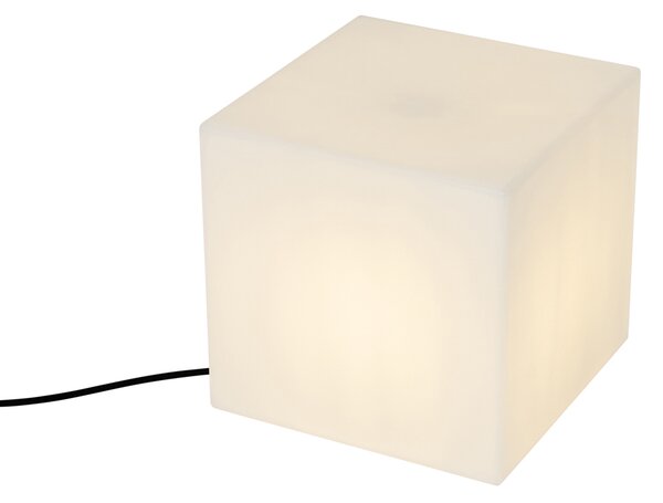 2 db-os kültéri állólámpa szett fehér 30 és 38 cm négyzet alakú IP44 - Nura