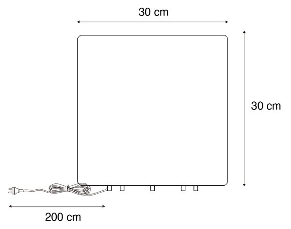 Modern kültéri lámpa fehér 30 cm négyzet alakú IP44 - Nura