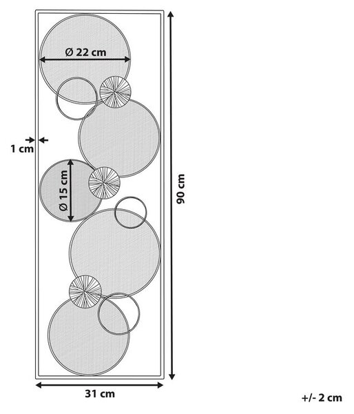 Fali Dekoráció TUNGSTEN Fém 90 cm Arany