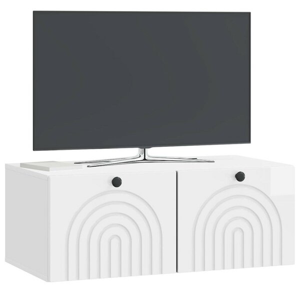 Fali TV szekrény Magasfényű Fehér 78,5 x 41 x 30 cm Szerelt Fa