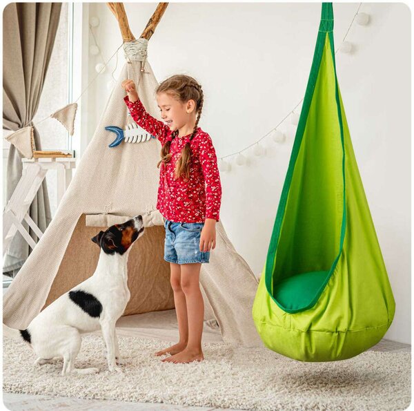 NeoSport egyszemélyes Csepphinta, párnás, 140x55 cm, 80 kg - Zöld