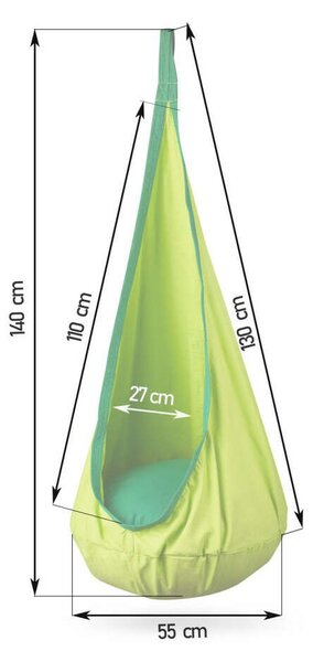 NeoSport egyszemélyes Csepphinta, párnás, 140x55 cm, 80 kg - Zöld