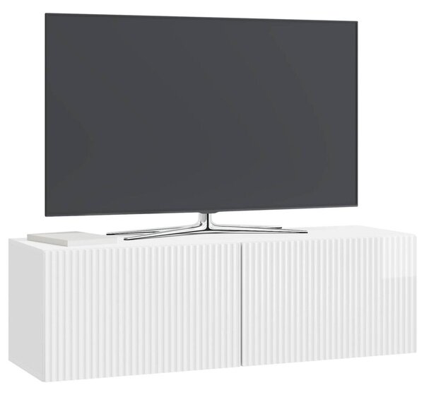 Fali TV szekrény 98 x 31 x 30 cm Magasfényű Fehér Szerelt Fa