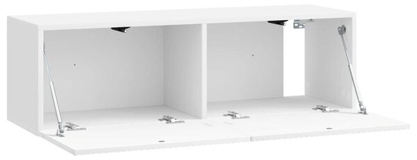 Fali TV szekrény 98 x 31 x 30 cm Magasfényű Fehér Szerelt Fa