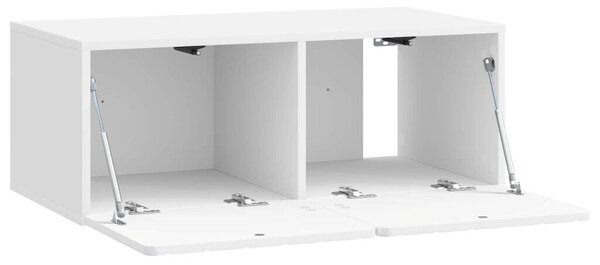 Fali TV szekrény 78,5 x 41 x 30 cm Magasfényű Fehér Szerelt Fa