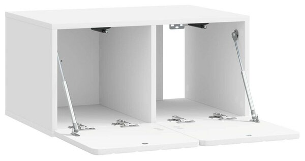 Fali TV szekrény 59,5 x 41 x 30 cm Magasfényű Fehér Szerelt Fa