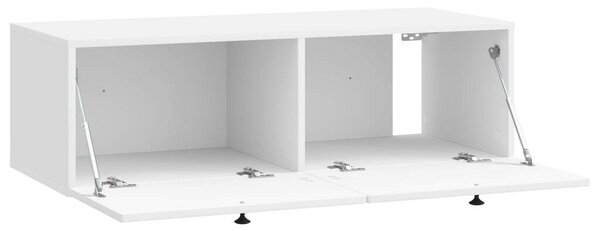 Fali TV szekrény Magasfényű Fehér 98 x 41 x 30 cm Szerelt Fa