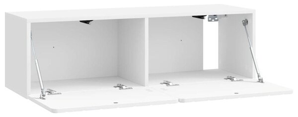 Fali TV szekrény 98 x 31 x 30 cm Magasfényű Fehér Szerelt Fa