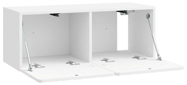 Fali TV szekrény 78,5 x 31 x 30 cm Magasfényű Fehér Szerelt Fa