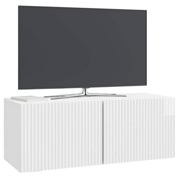 Fali TV szekrény 78,5 x 31 x 30 cm Magasfényű Fehér Szerelt Fa