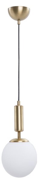Fehér-aranyszínű függőlámpa üveg búrával ø 15 cm Monera – Squid Lighting