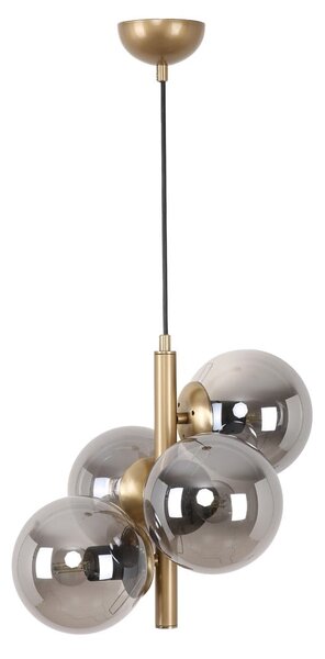 Szürke-aranyszínű függőlámpa üveg búrával ø 15 cm Forte – Squid Lighting