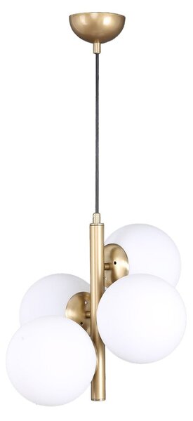 Fehér-aranyszínű függőlámpa üveg búrával ø 15 cm Forte – Squid Lighting