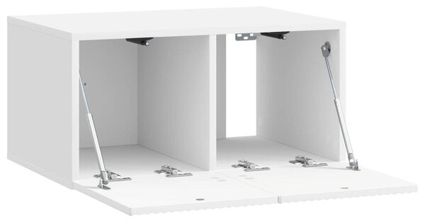 Fali TV szekrény 59,5 x 41 x 30 cm Magasfényű Fehér Szerelt Fa