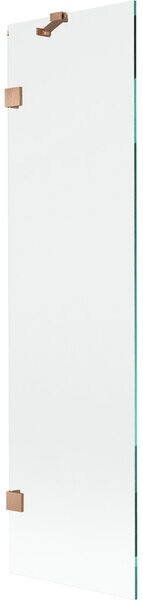 Mexen, Mexen Lunar 1 szárnyú kádparaván 50 x 150 cm, átlátszó, szálcsiszolt réz - 897-050-000-65-00
