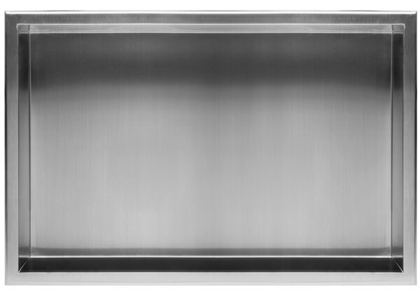 Rea Rea, rozsdamentes acél beépített polc gallérral 600x300x100 mm, acél, REA-05602