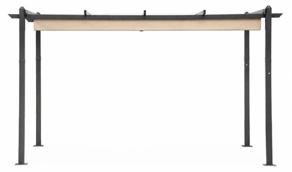 MultiGarden kerti terasz pergola acél pavilon tetővel 3x4m - bézs
