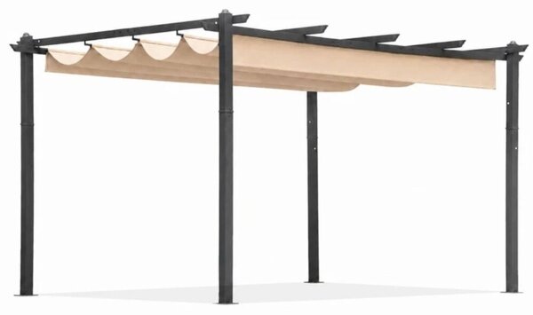 MultiGarden kerti terasz pergola acél pavilon tetővel 3x4m - bézs