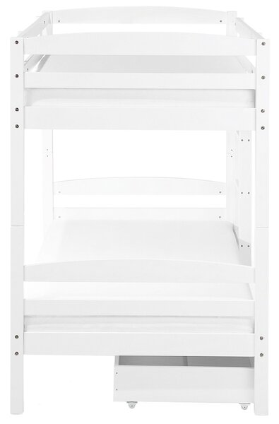 Emeletes ágy fiókokkal Fenyő REGAT 90 x 200 cm Fehér