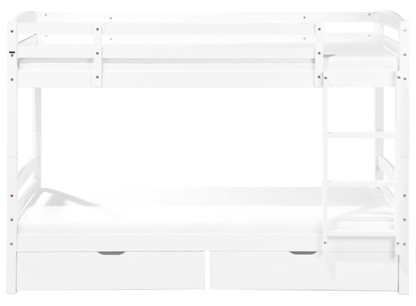 Emeletes ágy fiókokkal Fenyő REGAT 90 x 200 cm Fehér