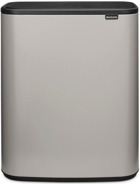 Brabantia Bo Touch Bin nyomófedeles hulladékgyűjtő XXL, padlón álló, műanyag tartály, 60L - M méret, acél, hamvasszürke - 255106
