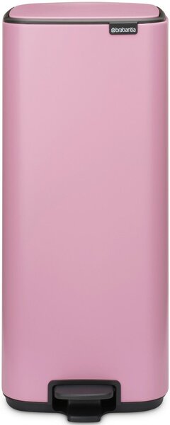 Brabantia Bo Pedal Bin pedálos hulladékgyűjtő szagmentesen záródó Soft-Close fedél, karcsú, négyzetes forma, műanyag tartály, 30L - O méret, acél, rózsaszín-lila - 255403