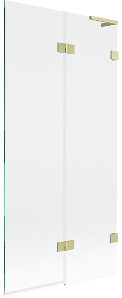 Mexen Lunar L, kétszárnyú kádparaván jobb oldali 90 x 150 cm, átlátszó üveg, matt arany, 897L-090-100-55-00-P