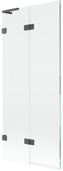 Mexen Lunar L, kétszárnyú kádparaván bal oldali 80 x 150 cm, átlátszó üveg, grafit, 897L-080-100-66-00-L