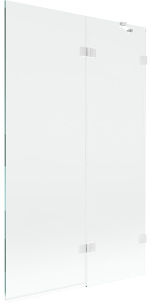 Mexen Lunar, kétszárnyú kádparaván jobb oldali 110 x 150 cm, átlátszó üveg, fehér, 897-110-100-20-00-P
