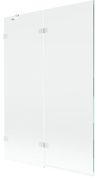 Mexen Lunar, kétszárnyú kádparaván bal oldali 120 x 150 cm, átlátszó üveg, fehér, 897-120-100-20-00-L