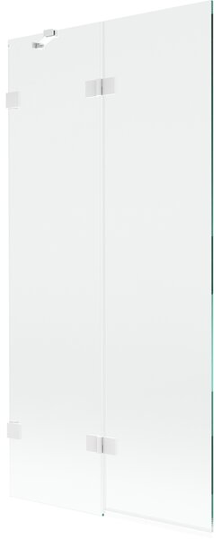 Mexen Lunar, kétszárnyú kádparaván bal oldali 90 x 150 cm, átlátszó üveg, fehér, 897-090-100-20-00-L