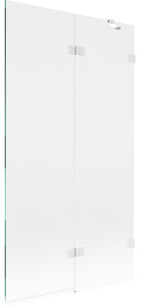 Mexen Lunar, kétszárnyú kádparaván jobb oldali 100 x 150 cm, átlátszó üveg, fehér, 897-100-100-20-00-P