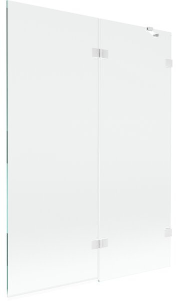 Mexen Lunar, kétszárnyú kádparaván jobb oldali 130 x 150 cm, átlátszó üveg, fehér, 897-130-100-20-00-P