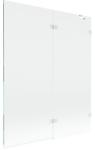 Mexen Lunar, kétszárnyú kádparaván jobb oldali 140 x 150 cm, átlátszó üveg, fehér, 897-140-100-20-00-P
