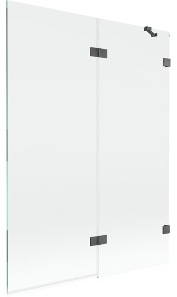 Mexen Lunar, kétszárnyú kádparaván jobb oldali 130 x 150 cm, átlátszó üveg, grafit, 897-130-100-66-00-P