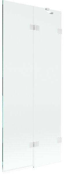 Mexen Lunar, kétszárnyú kádparaván jobb oldali 80 x 150 cm, átlátszó üveg, fehér, 897-080-100-20-00-P